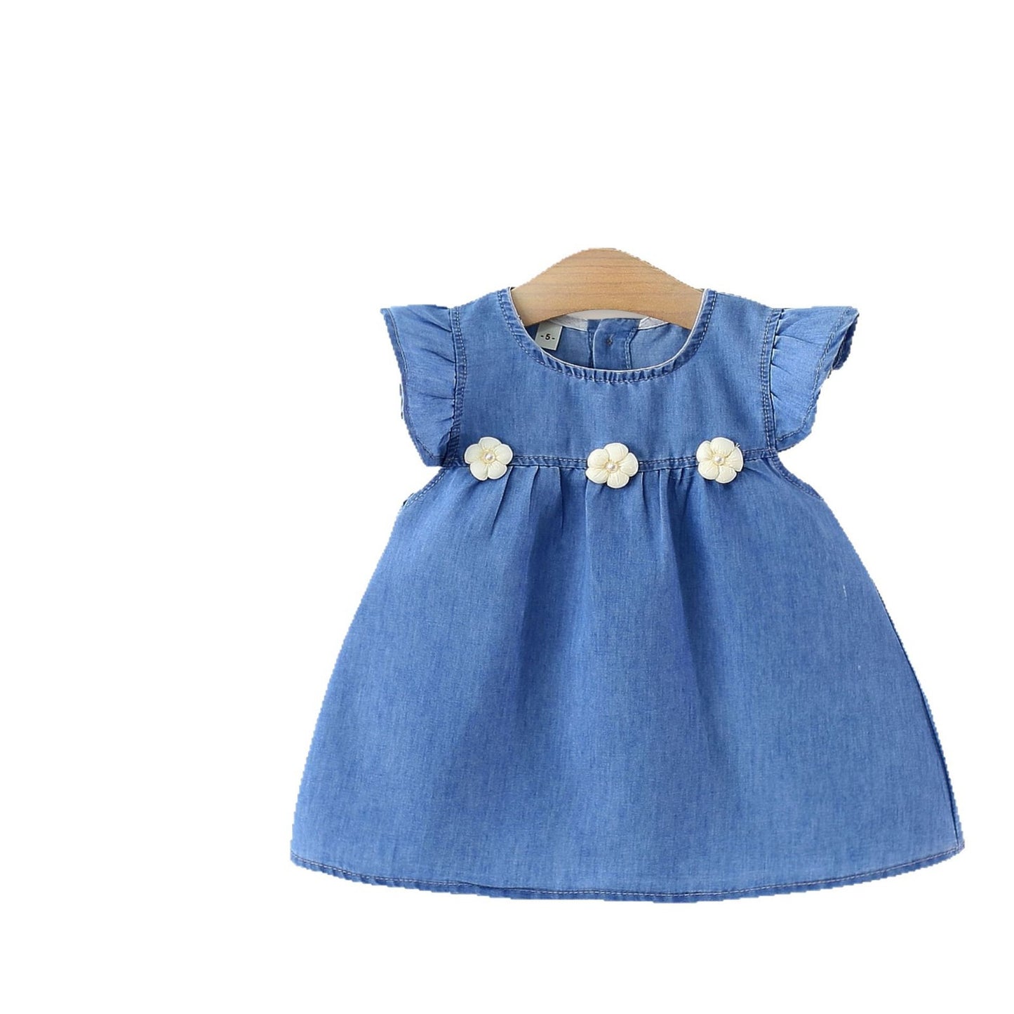 Children's Clothing Summer Casual Flounced Sleeve Denim Skirt Children's Dress