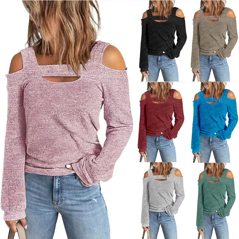 Women's Fashion Casual Solid Color Loose Long Women's T-shirt