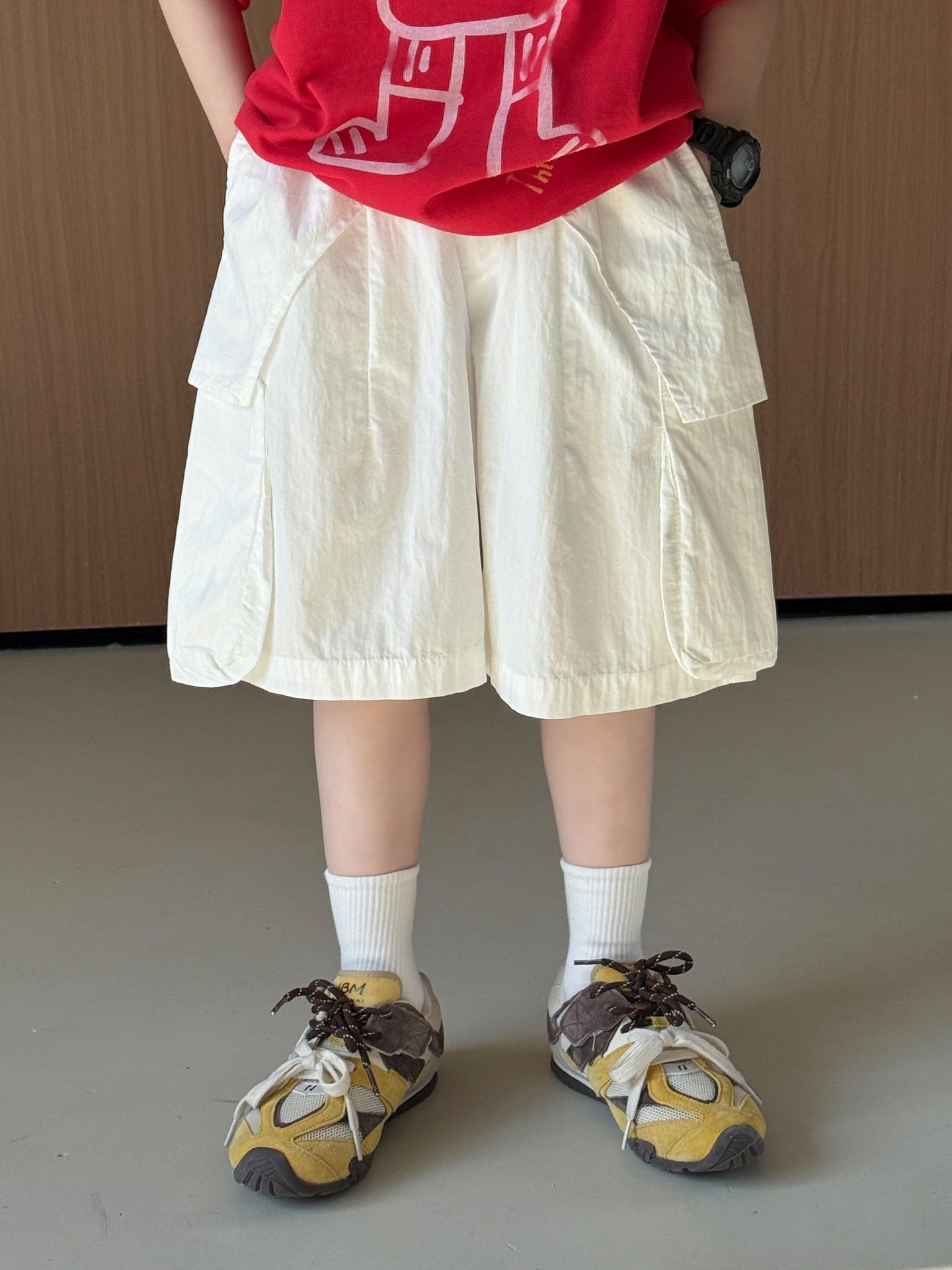 Children's Korean Style Summer Crawler Simple Solid Color Personality Fashion Casual Children's Pants