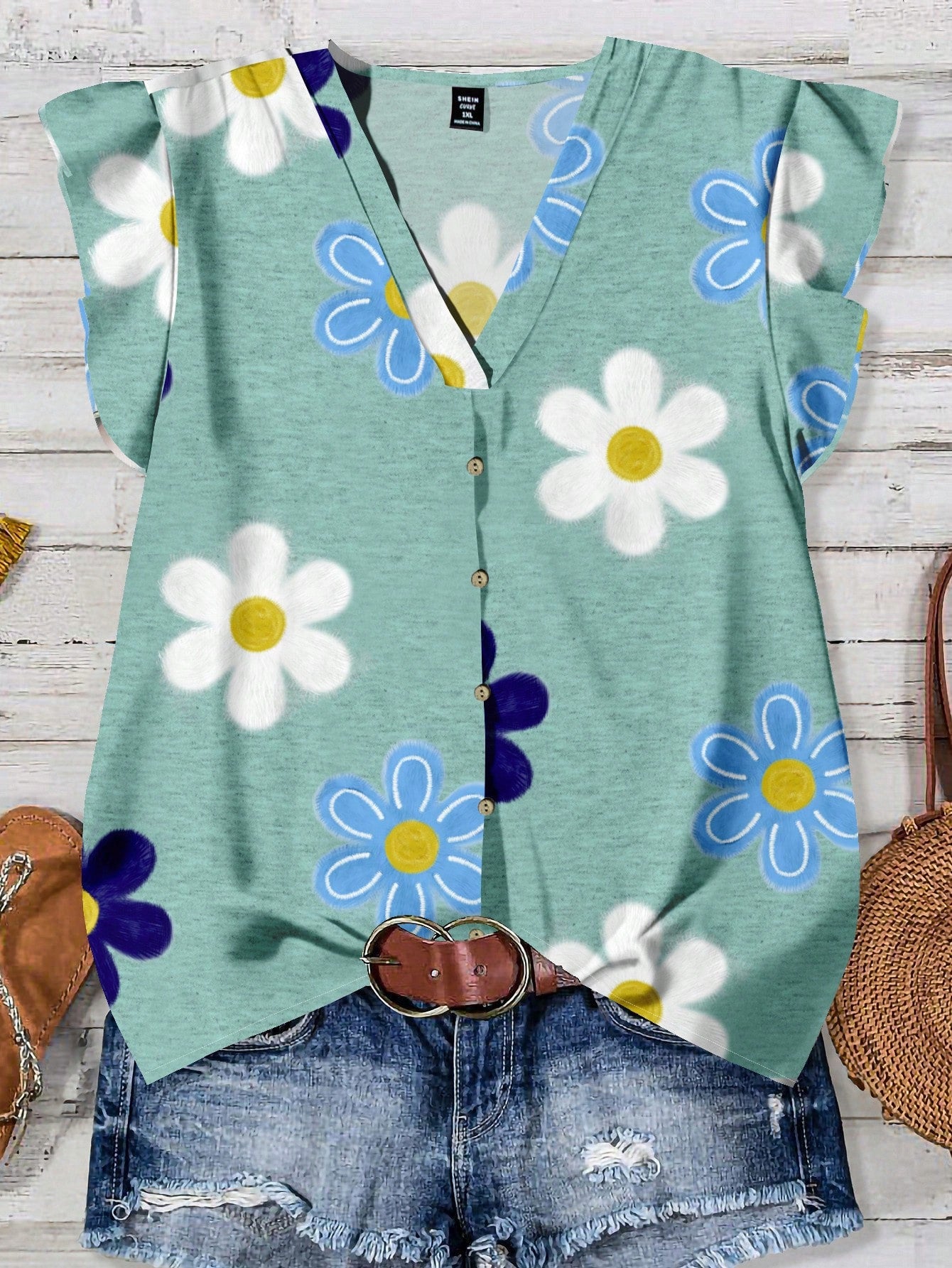 Women's Casual Elegant Cap Sleeve Loose Shirt Source Blouse