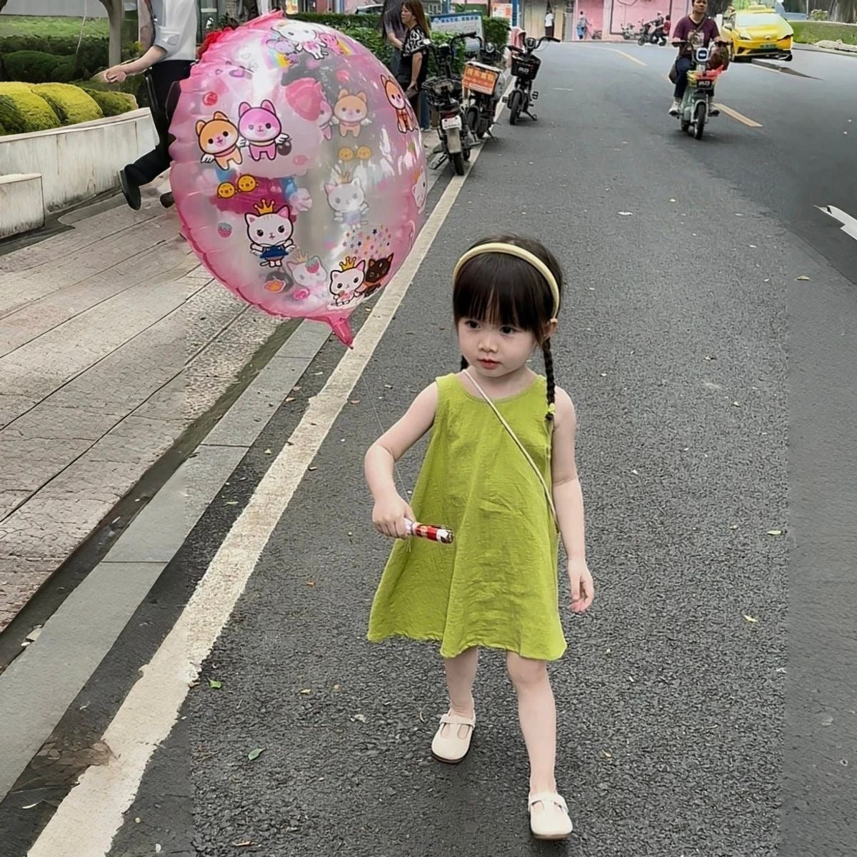 Children's Style Summer Western Fashionable Cotton Vest Fresh Green Children's Dress