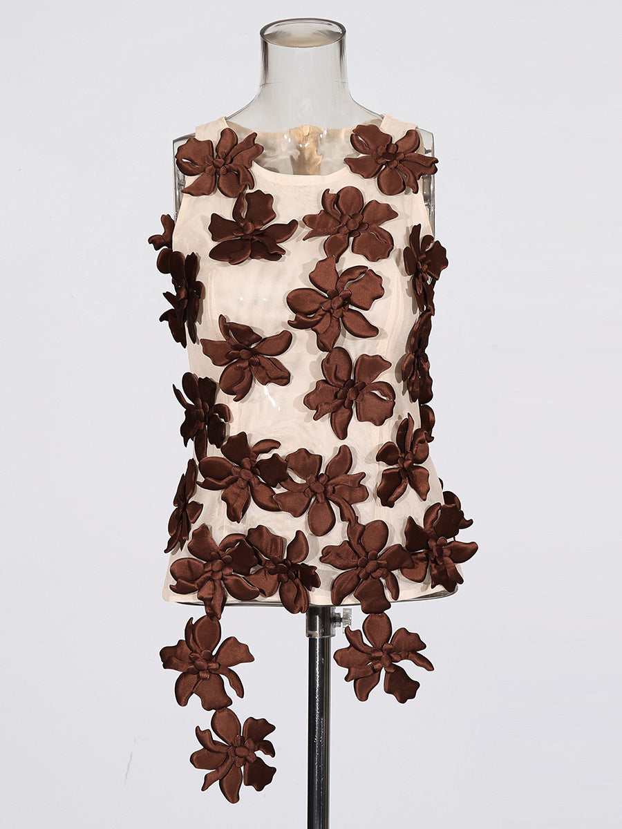 Style Temperament Summer High-grade Design Three-dimensional Small Vest/suspenders/tube Top