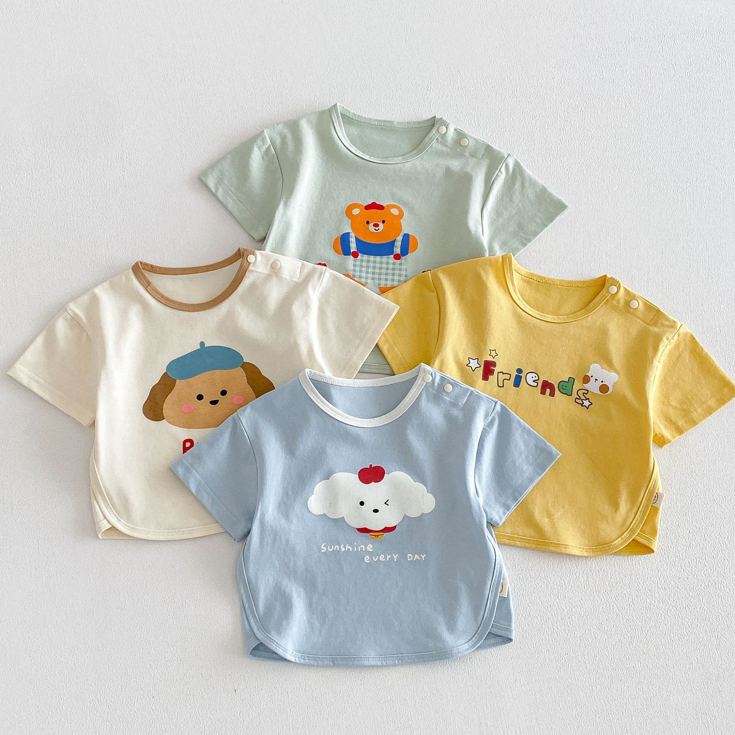 Children's Summer Korean Style Letter Print Design Sense Children's T-shirt