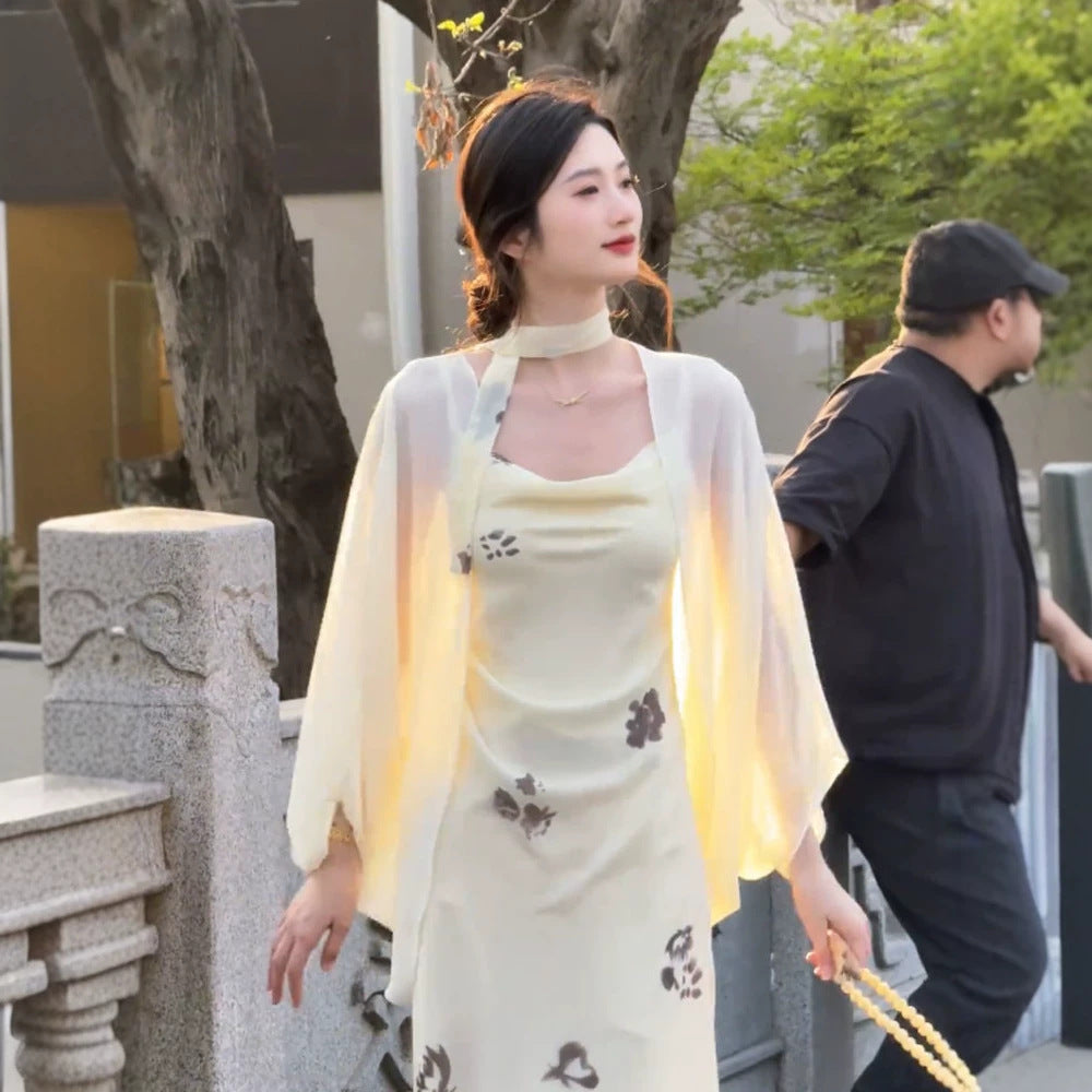 Women's Cheongsam Shawl Outer Match High-grade Tulle Super Fairy Thin Sun Clothing