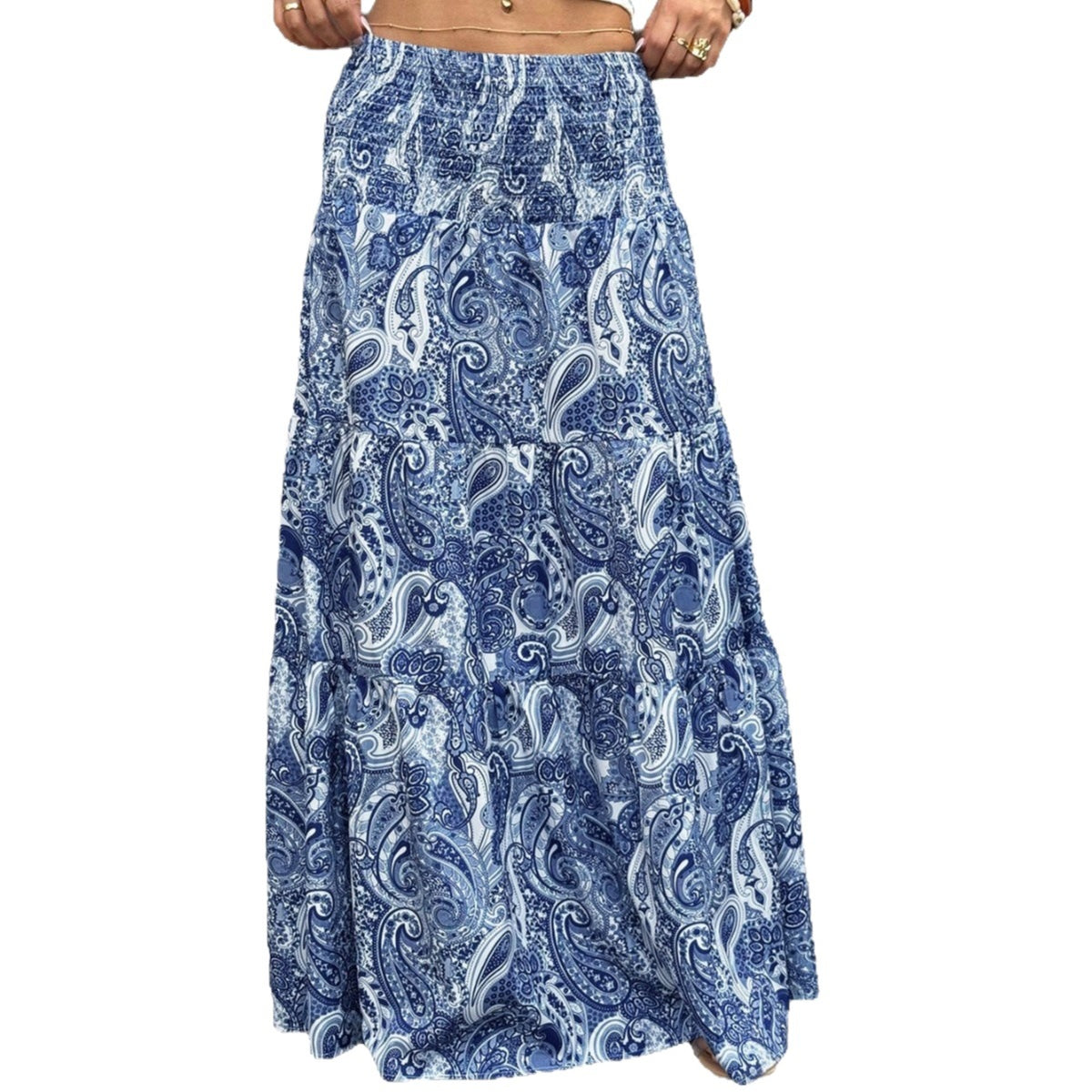 Women's Floral Loose Dress Summer Mid-length Temperament Skirts