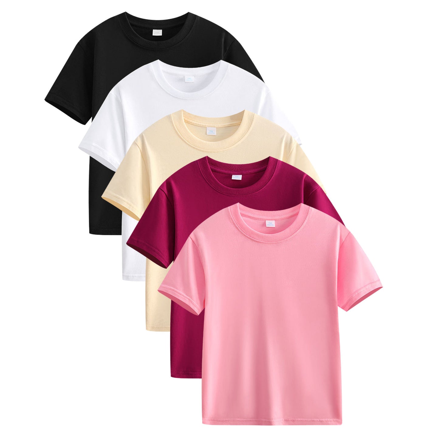 Children's Short-sleeved Summer Kindergarten Half-sleeved Shirt Solid Children's T-shirt