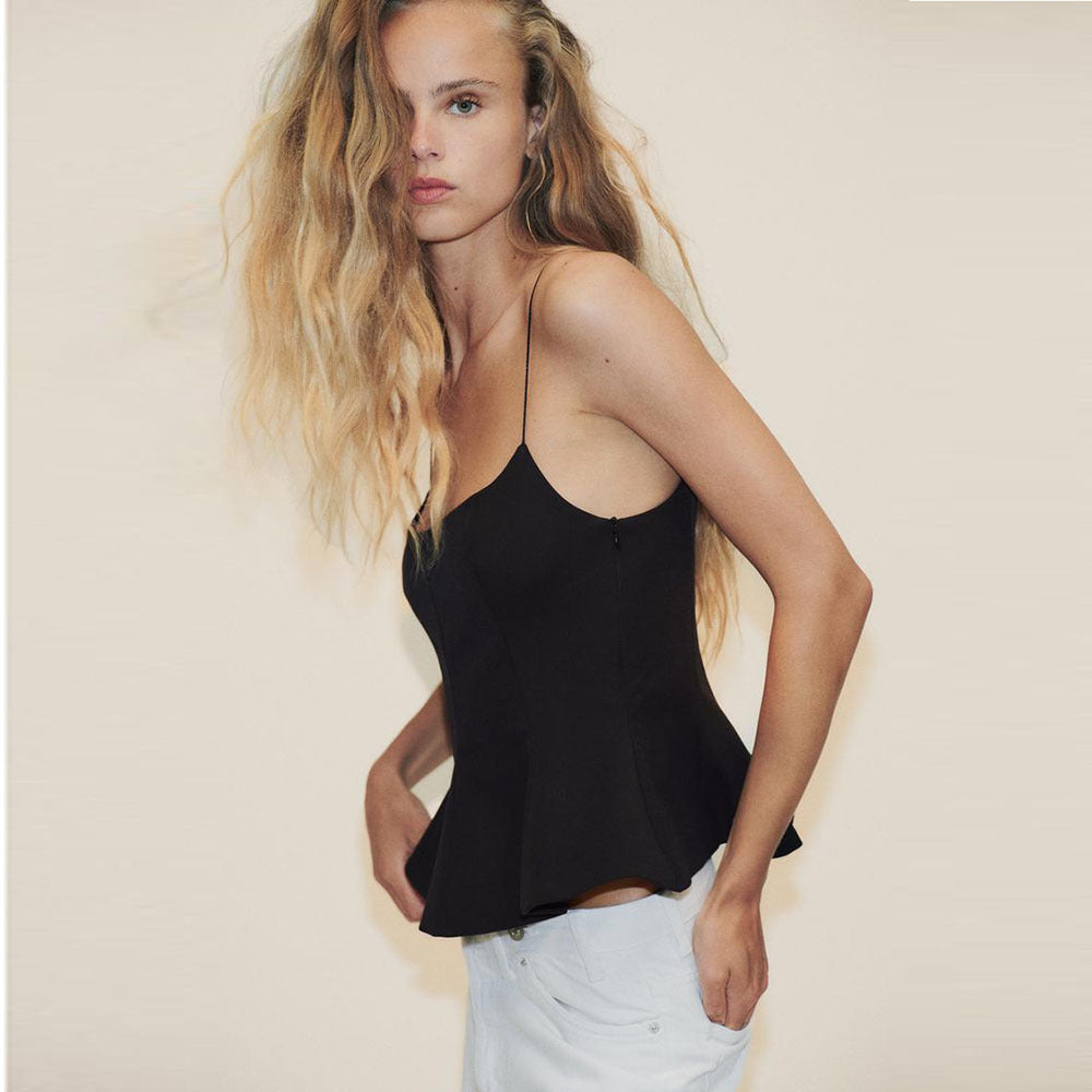 Women's Fashion Solid Color Sexy Sling Tops
