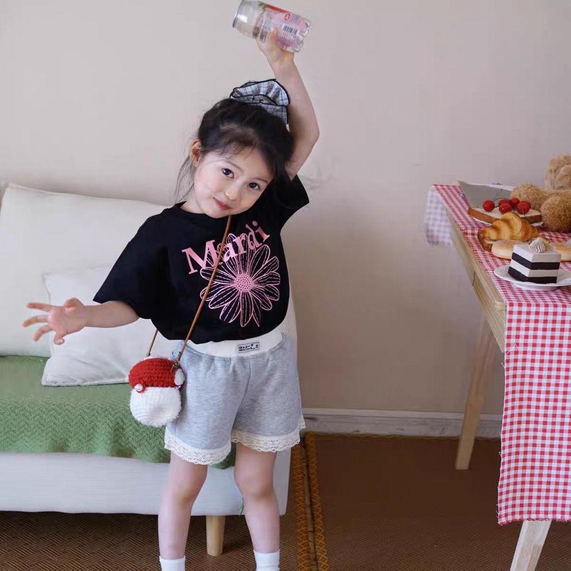 Children's Short-sleeved Western Style Fashion Daisy Blue Super Children's T-shirt