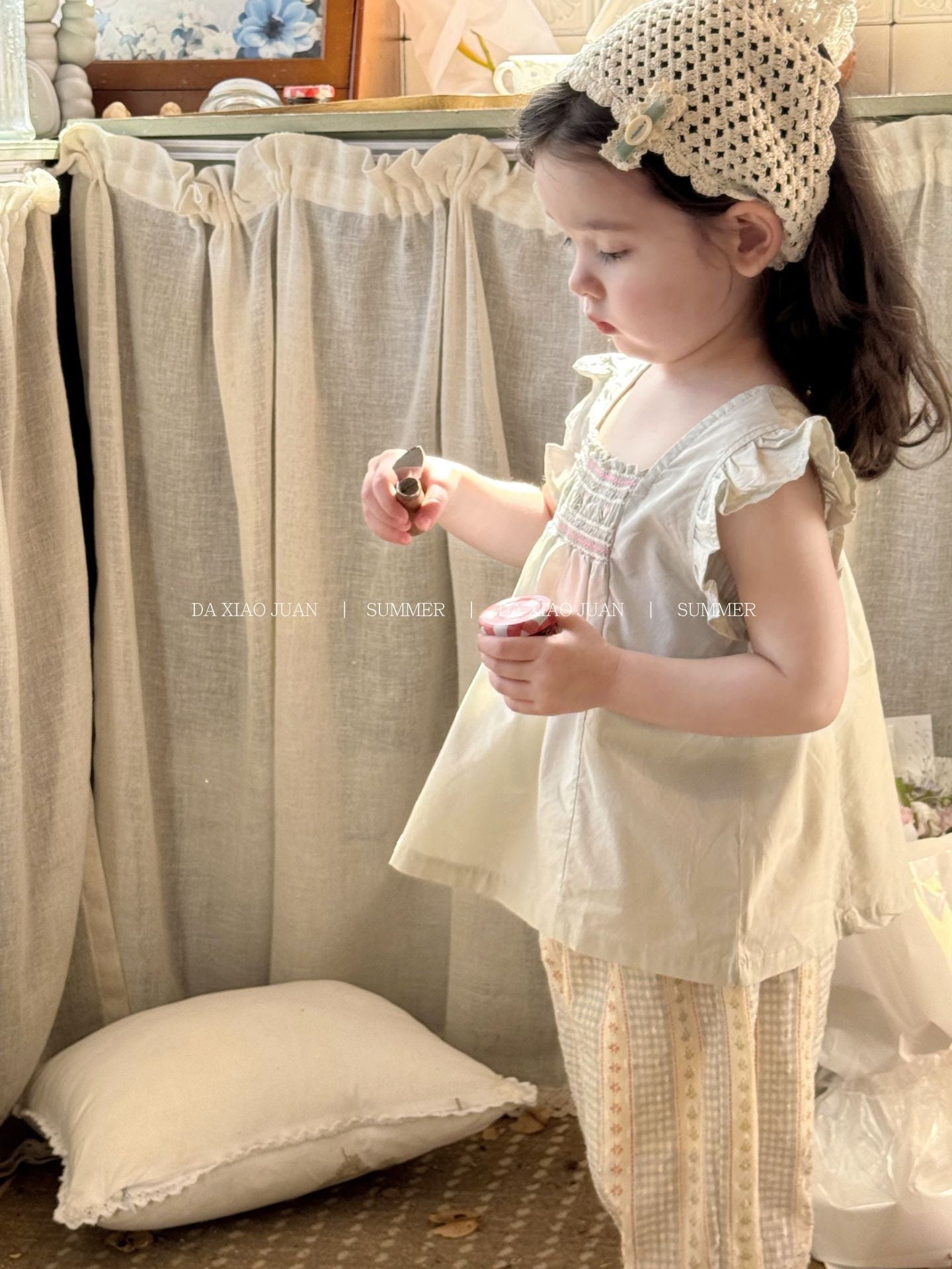 Children's Summer Cute Flying Sleeve Mori Style Children's T-shirt