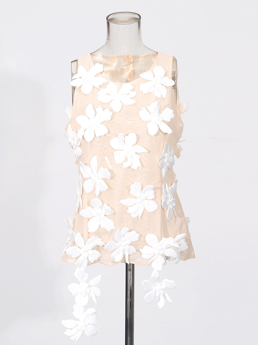 Style Temperament Summer High-grade Design Three-dimensional Small Vest/suspenders/tube Top