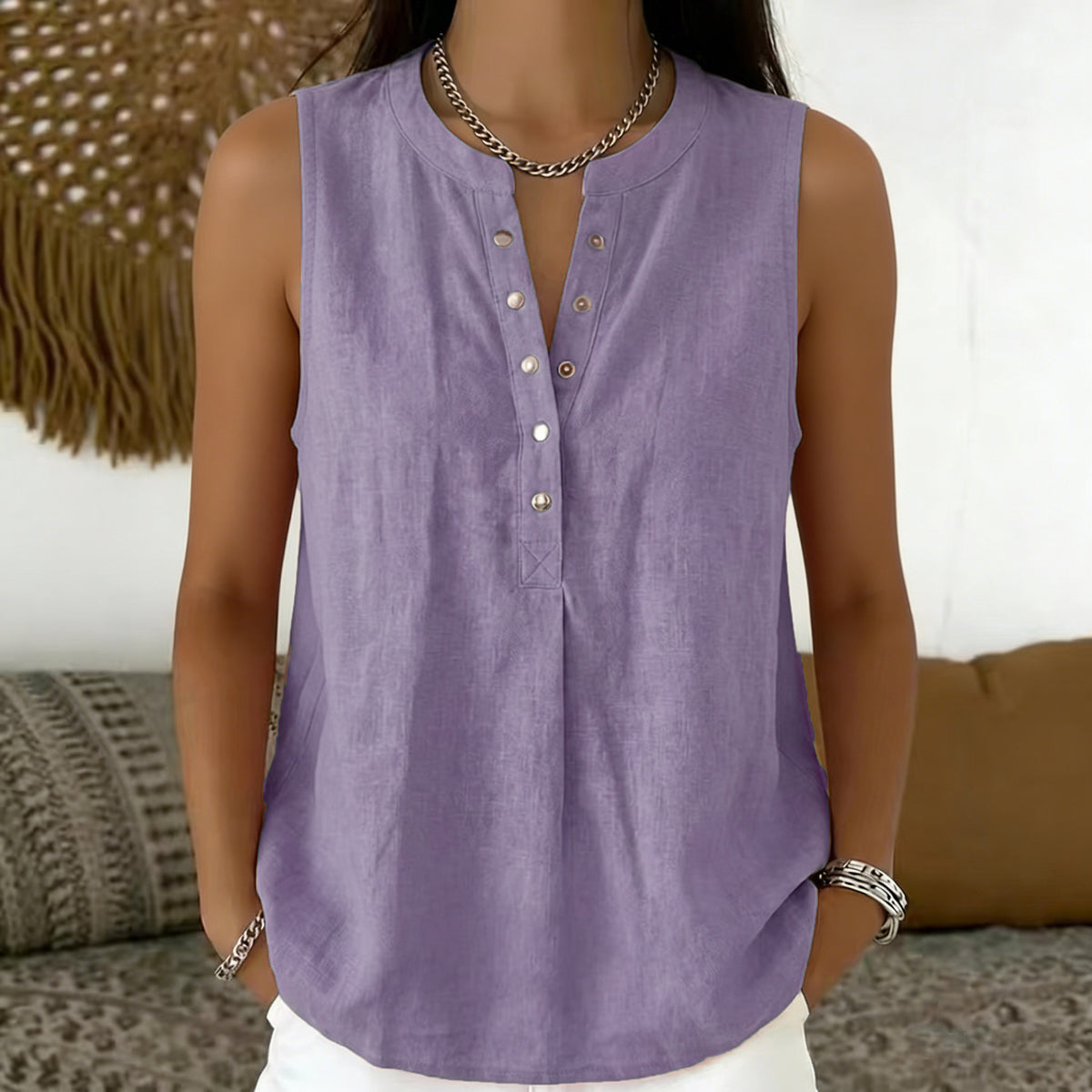 Women's Summer Loose Comfortable Sleeveless Solid Color Small Vest/suspenders/tube Top