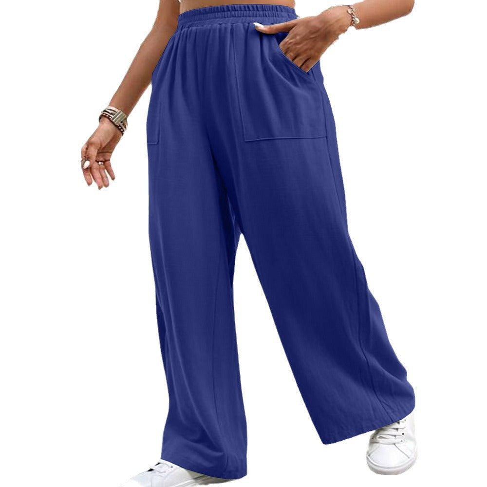 Women's Loose Sports Solid Color Pocket Casual Pants