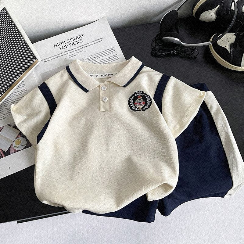 Children's Clothing Casual Cotton Shirt Lapel Short Sleeve Children's Suit