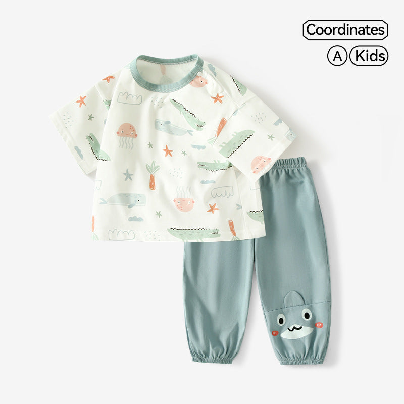 Children's Trousers Summer Thin Clothes Half Clothing Children's Suit