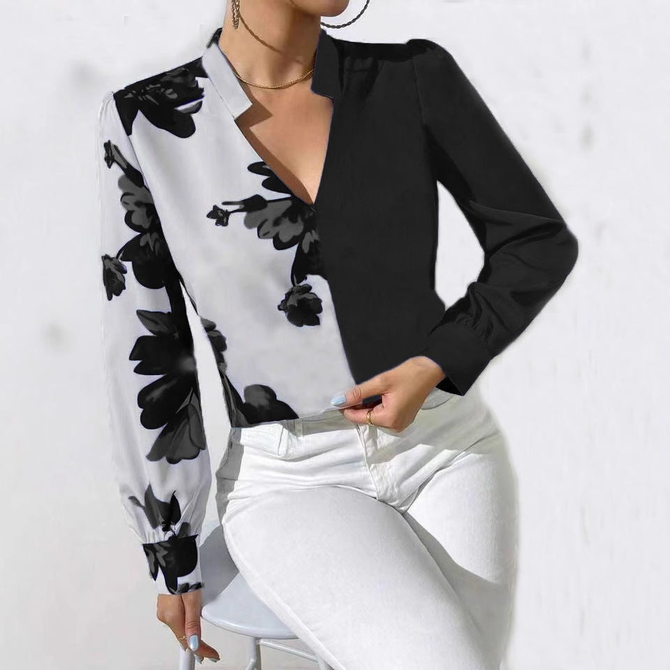 Glamorous Women's Printing Long Sleeve Shirt Coats