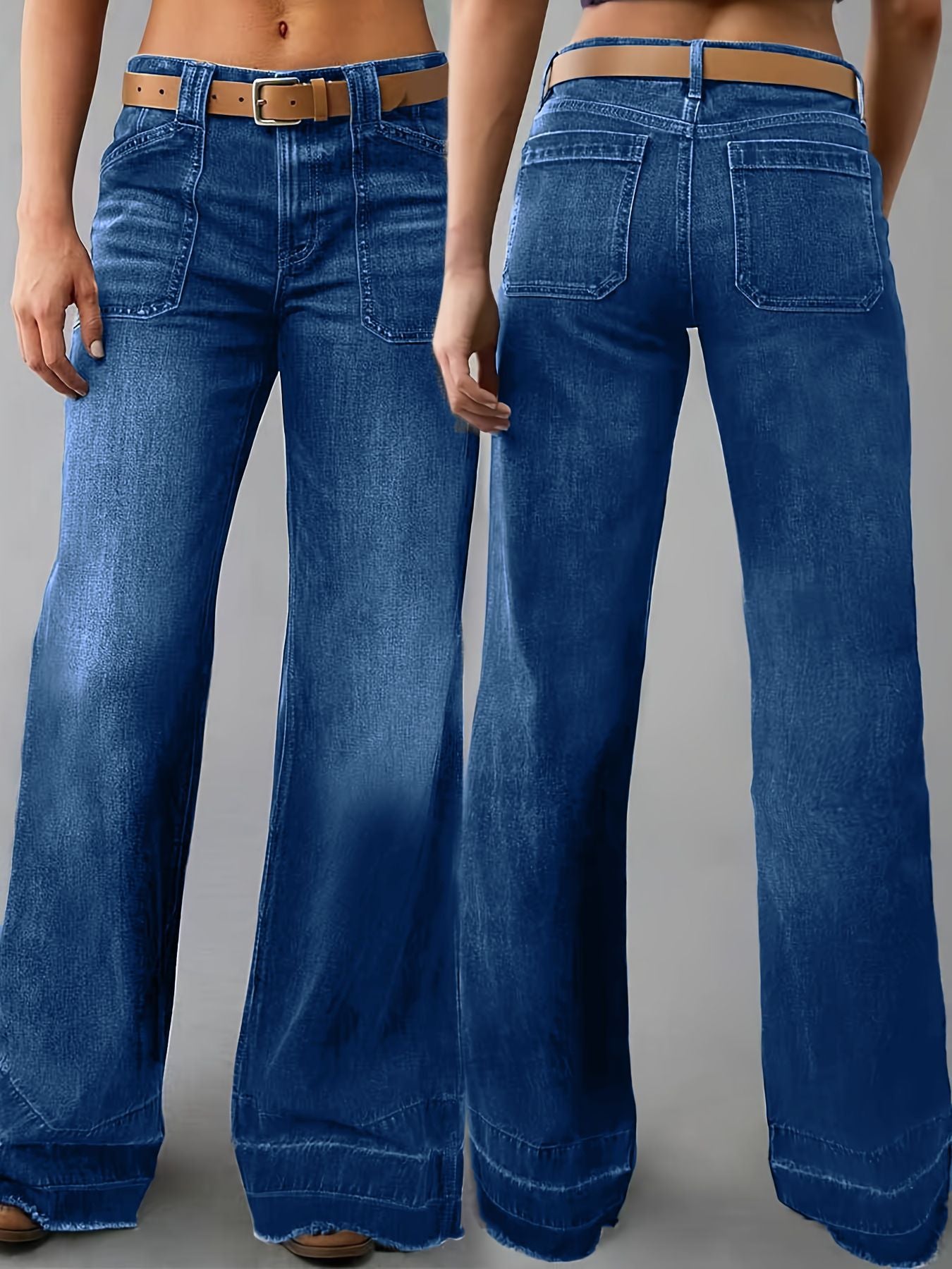 Women's Wide Leg Long High Quality Fashion Casual Four Suitable Comfortable Women's Jeans
