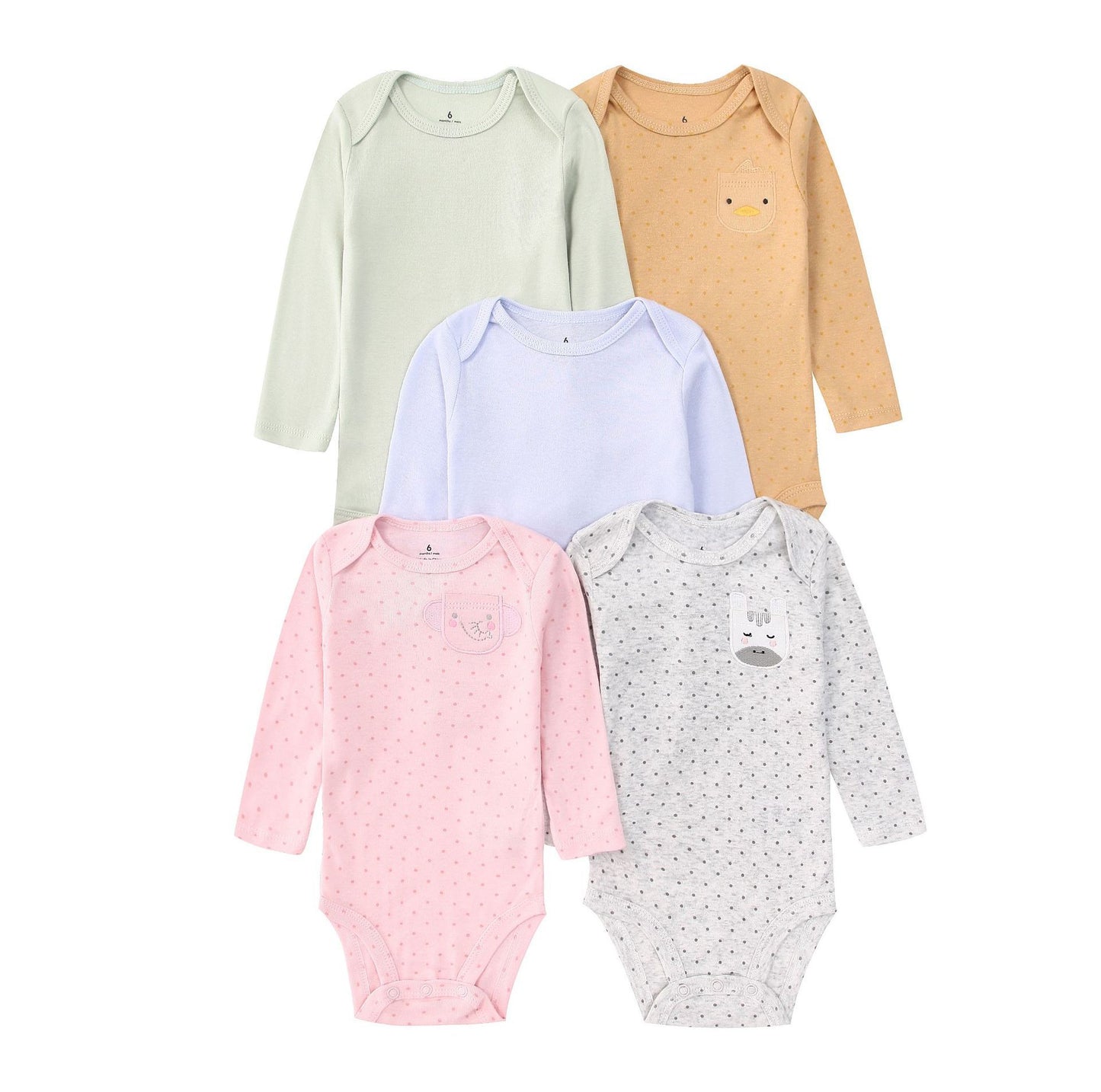 Children's Clothing Long-sleeved Triangle Romper Five Pieces Jumpsuit, Climbing Suit