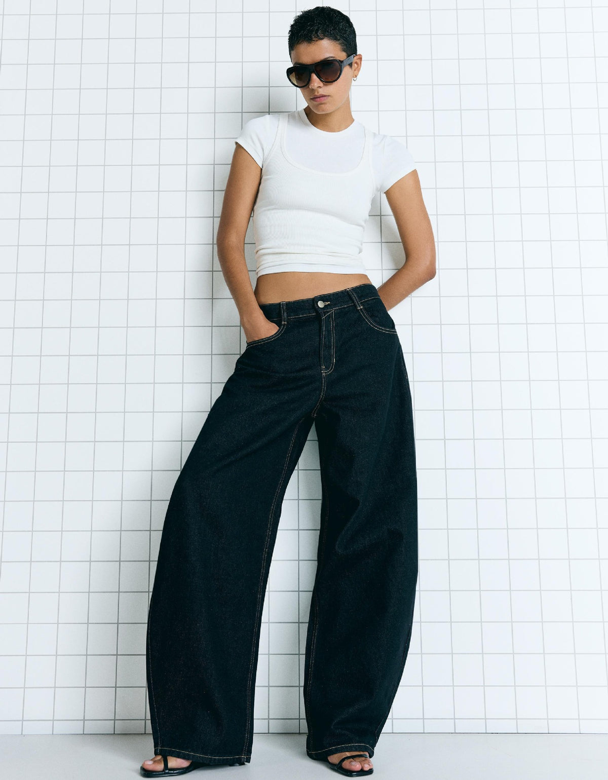 Women's High Waist Wide Leg Loose Retro Jeans