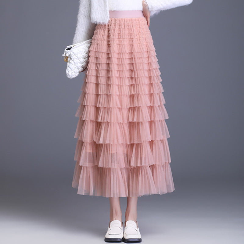 Women's Veil Puffy Net Yarn Cake Fairy Dress Long Skirts