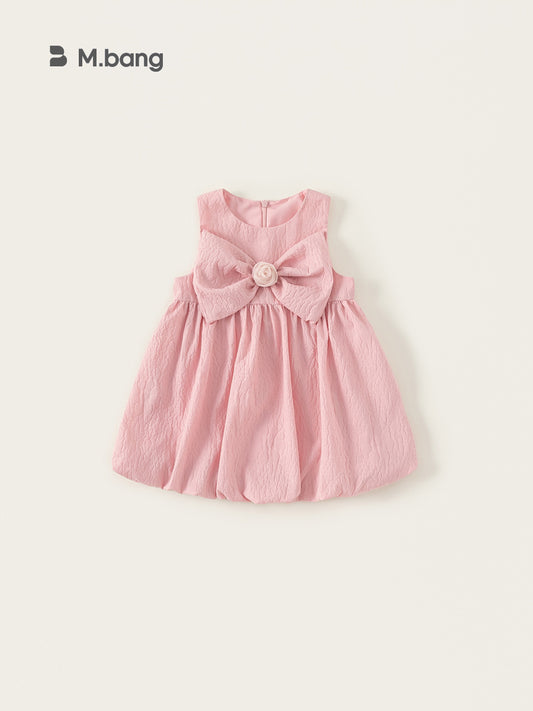 Children's Clothing Summer Solid Color Bow Sleeveless Princess Children's Dress