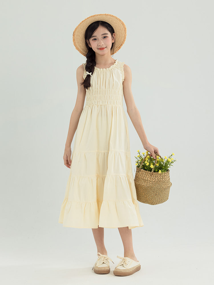 Children's Sleeveless Long Summer Medium Large Clothing Adult Lady Like Woman Children's Dress