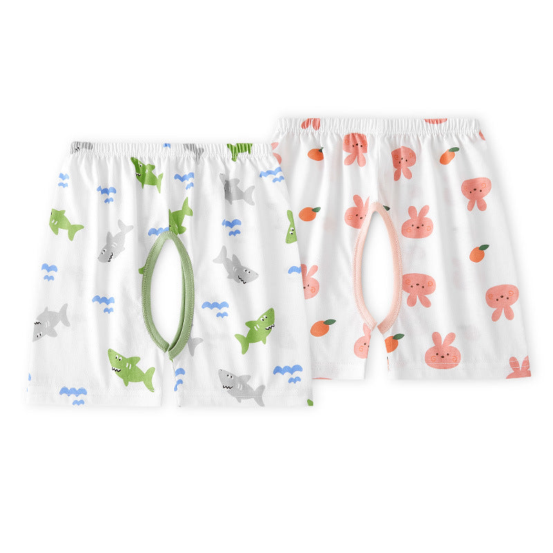 Children's Cotton Thin Summer Shorts Open Fork Children's Pants