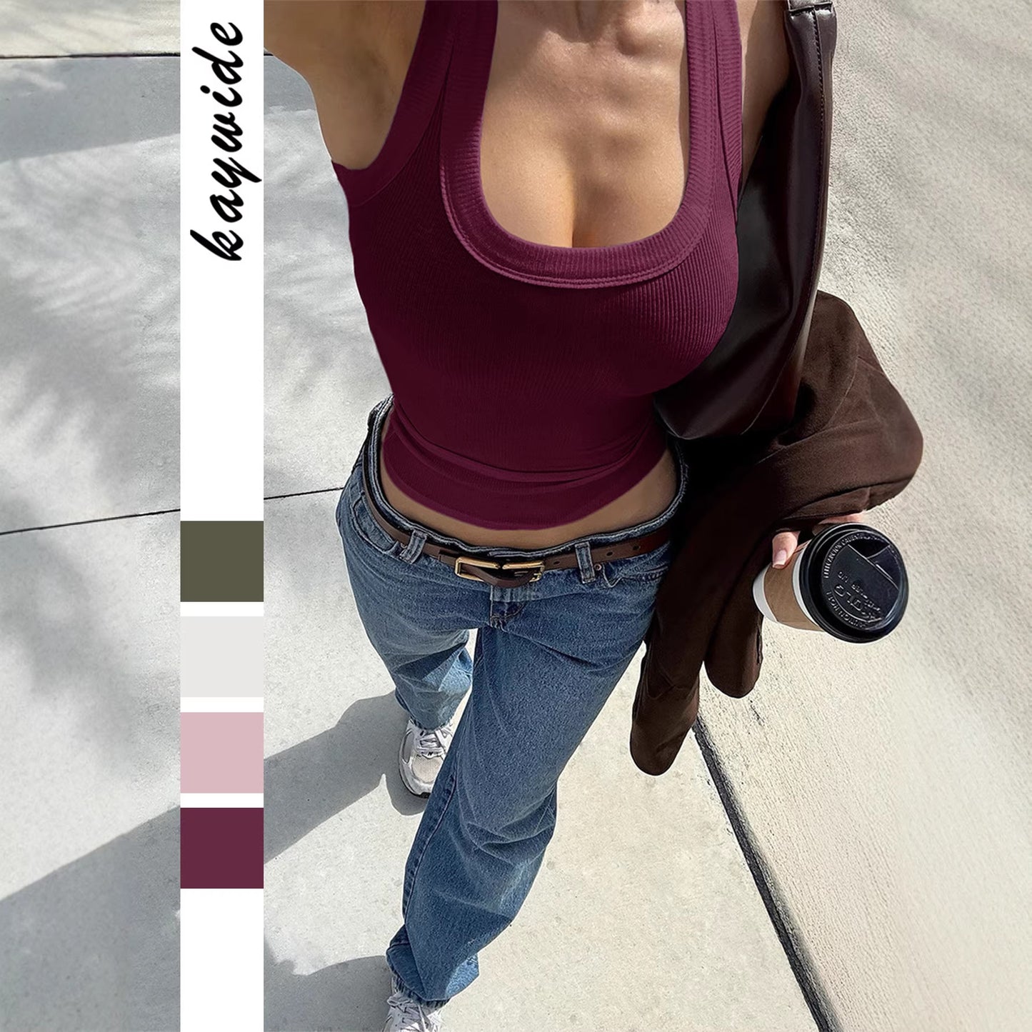 Women's Hot Pure Color T-shirt Summer Small Vest/suspenders/tube Top