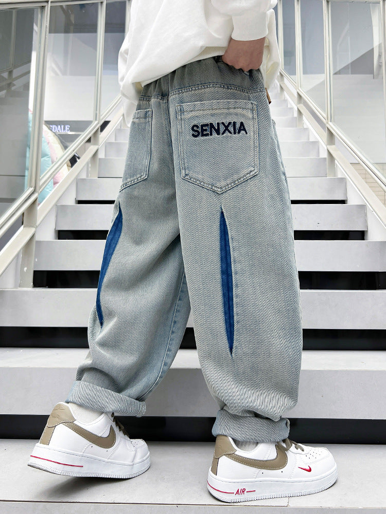 Children's Fashion Autumn Clothes Loose Middle Big Children's Pants