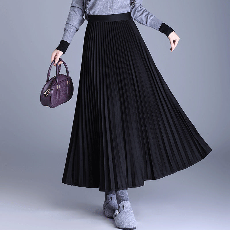 Ankle Large Swing High Waist Casual A- Line Dress Skirt