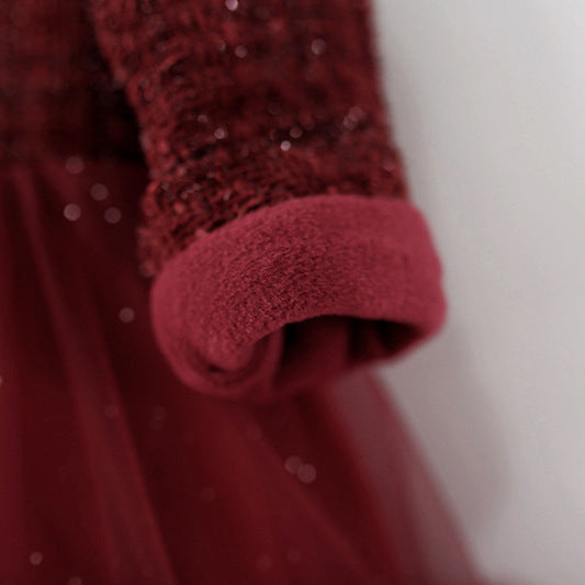 Children's Classic Style Fleece-lined Long-sleeved Princess Thickened Children's Dress
