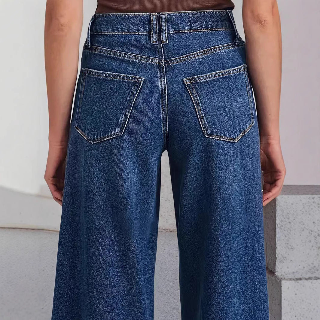 Women's Fashion Loose Wide Leg Comfortable Stretch Denim High Quality Women's Jeans