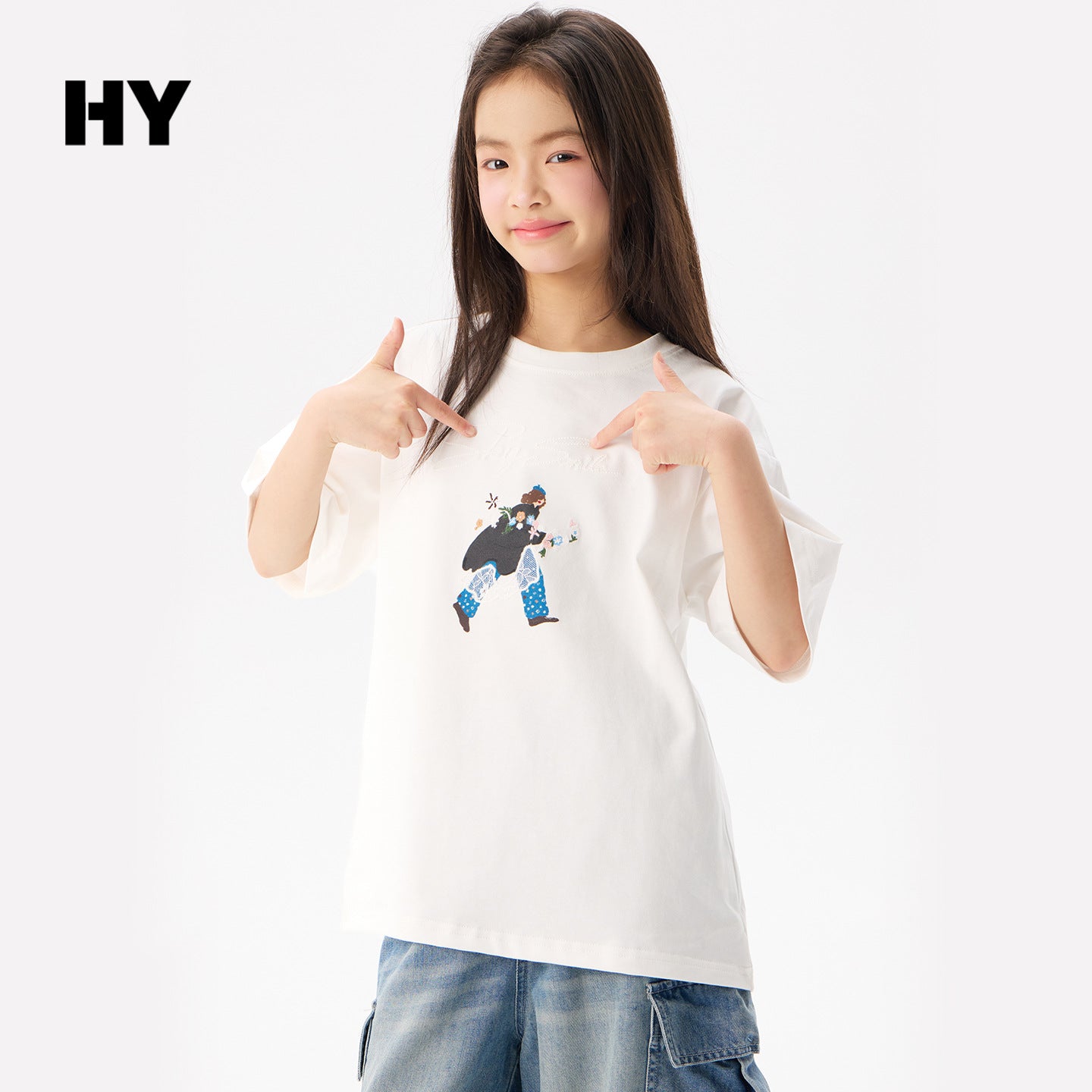 Children's Short-sleeved Summer Middle Cotton Shirt Thin Children's T-shirt