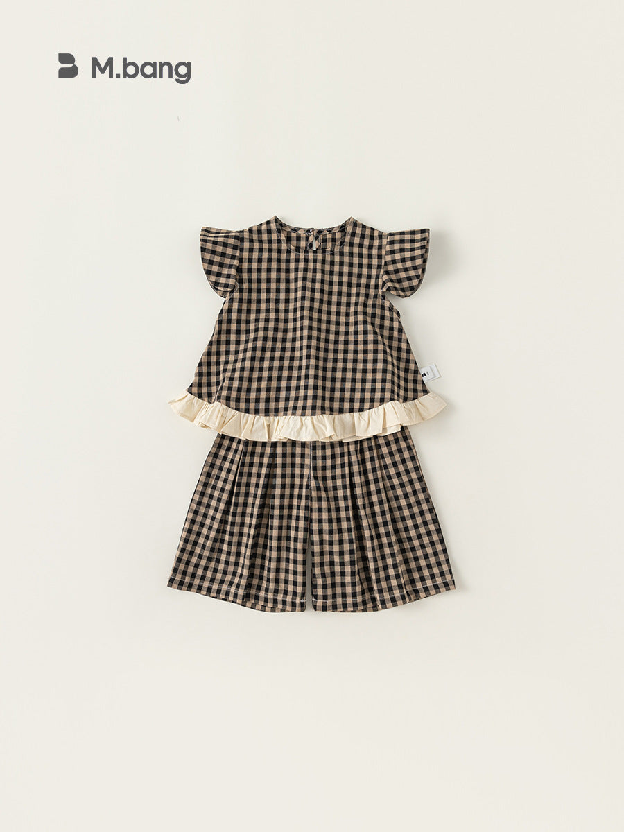 Children's Clothing Summer Flying Sleeves Top Wide Children's Suit