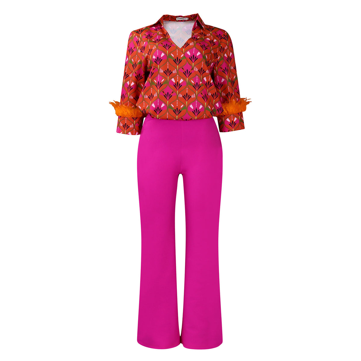 Women's Printed Long-sleeved Shirt Elegant African Fashion Casual Suit