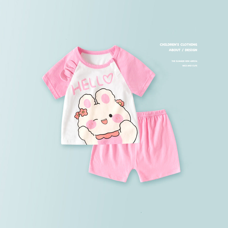 Children's Sleeve Boys Summer Wear Princess Clothes Pajamas Children's Suit