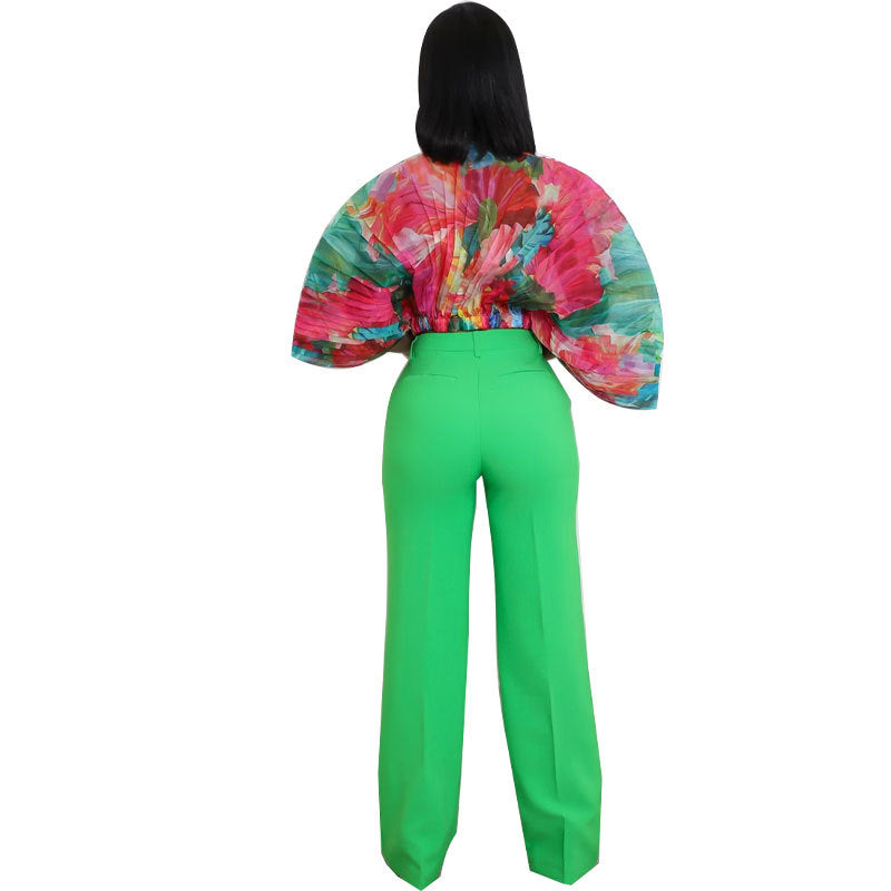 Women's Design Casual Printed Fashion Wear Batwing Tops