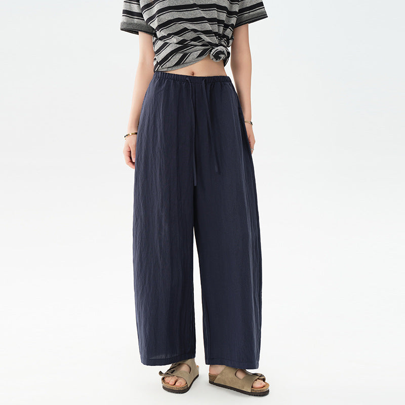 Women's Balloon Summer Thin Cropped Small White Pants