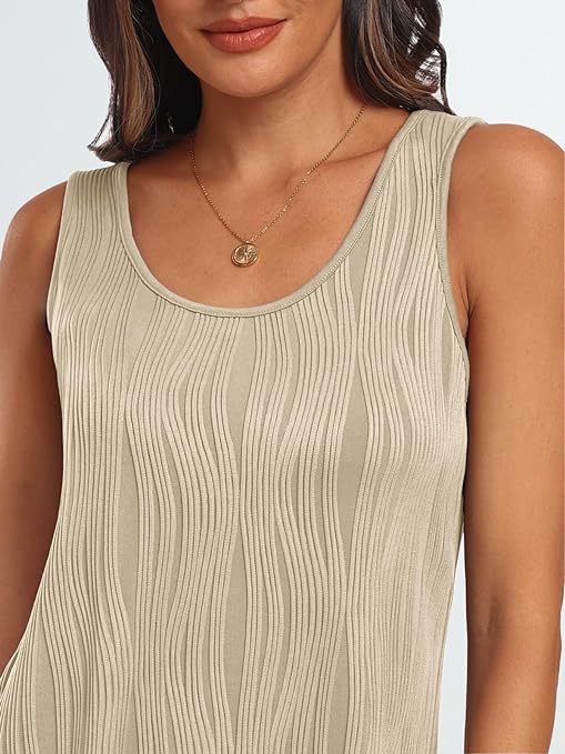 Women's Summer Casual Dreamy Texture Round Neck Sleeveless Small Vest/suspenders/tube Top