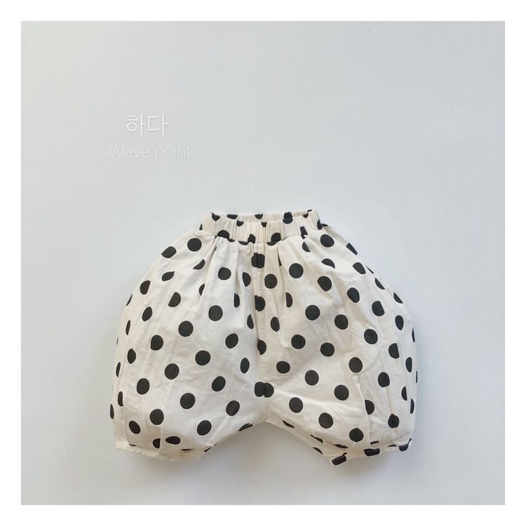 Children's Linen Cropped Raw Polka Dot Thin Pumpkin Boys Lantern Children's Pants