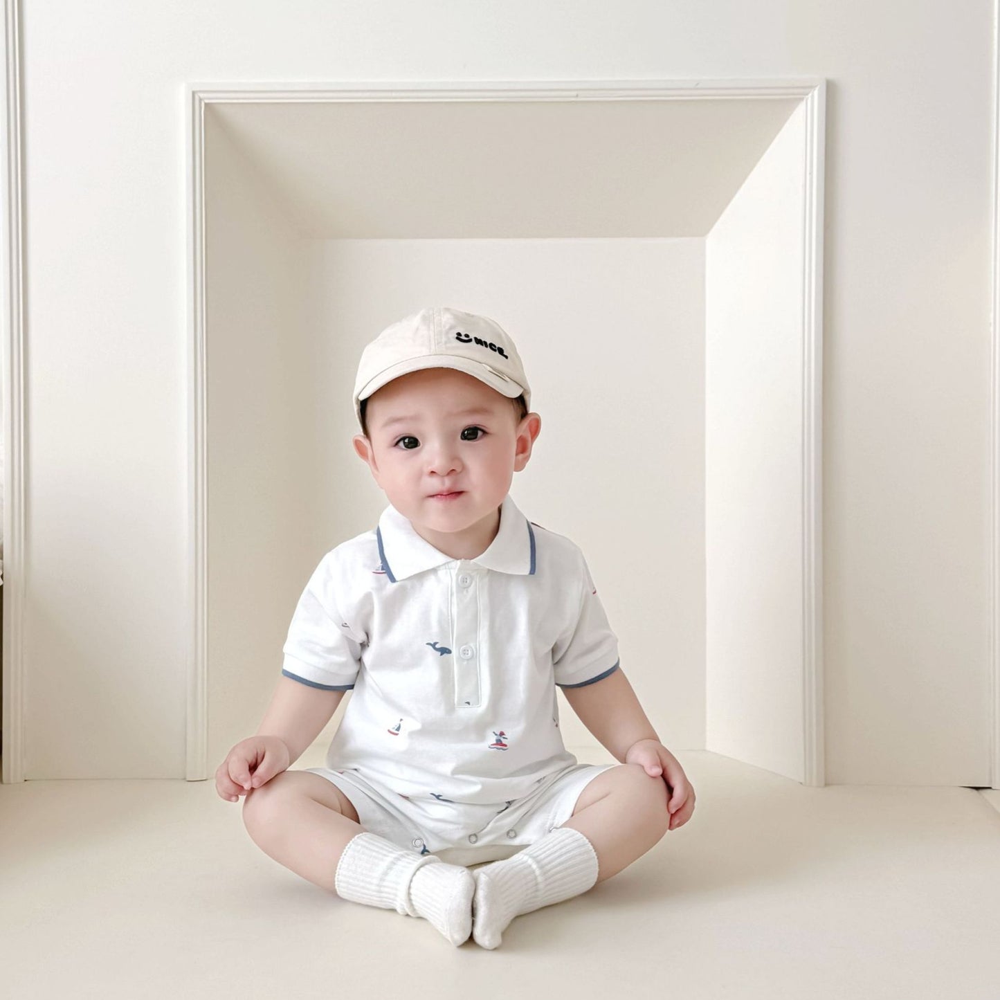 Children's Infant Wear Short-sleeved T-shirt Jumpsuits Lapel Rompers Jumpsuit Jumpsuit, Climbing Suit