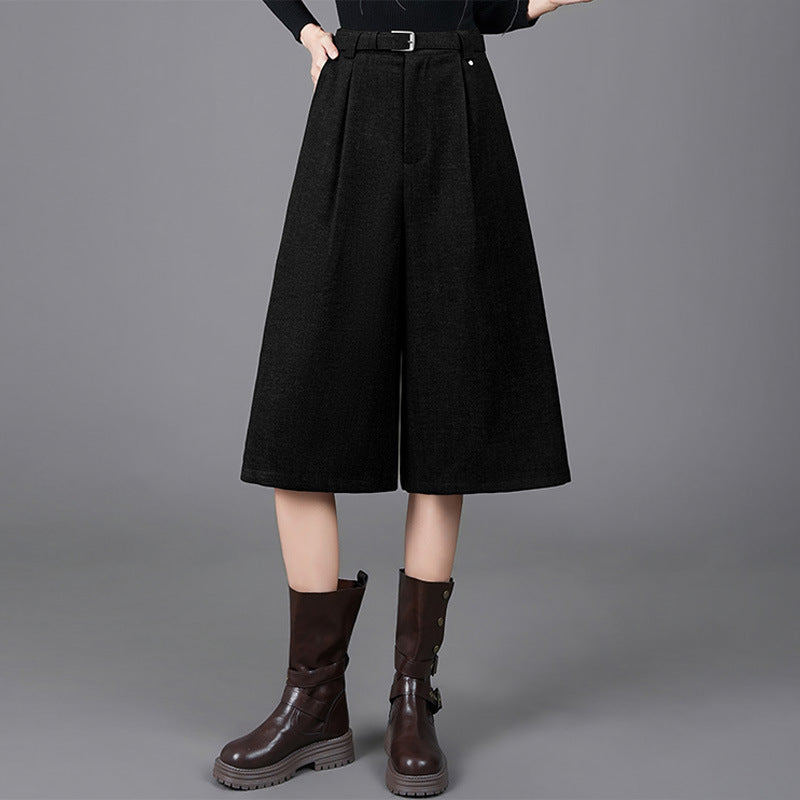 Women's Cropped Popular High Waist Simple Loose Temperament Pants