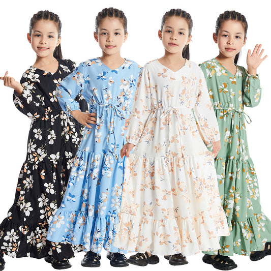 Stylish Popular Fashion Comfortable Elegant Floral Children's Dress