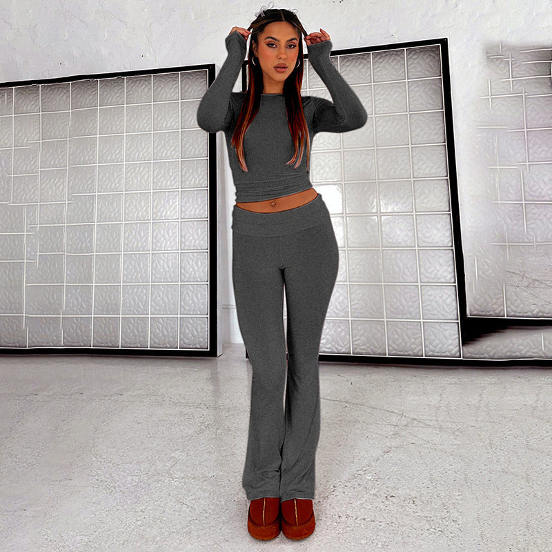 Fashion Pure Color Comfort Slim Slimming Low Waist Casual Pants