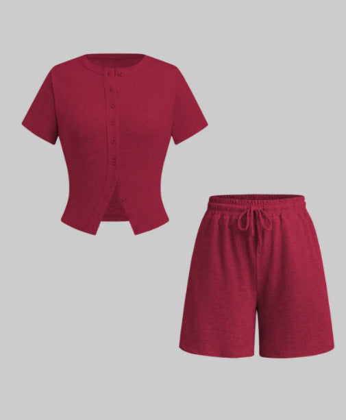 Women's Summer Short-sleeved Sexy Hot Style Fashion Casual Suit