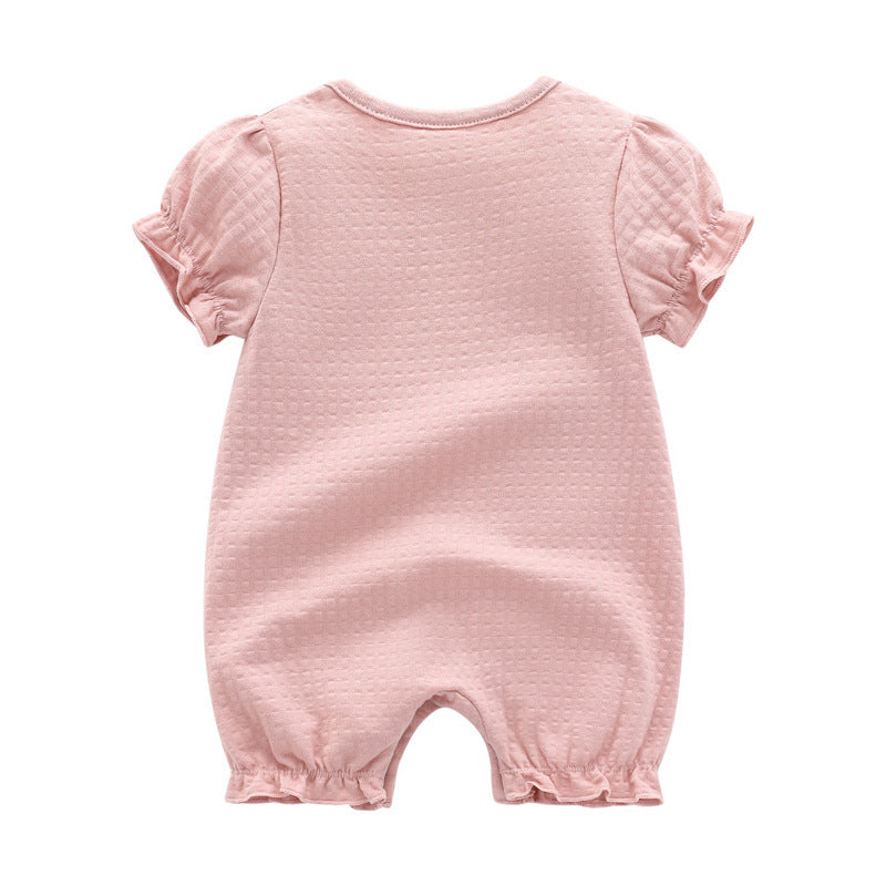Born Cotton Short Sleeve Rompers Round Neck Korean Jumpsuit, Climbing Suit