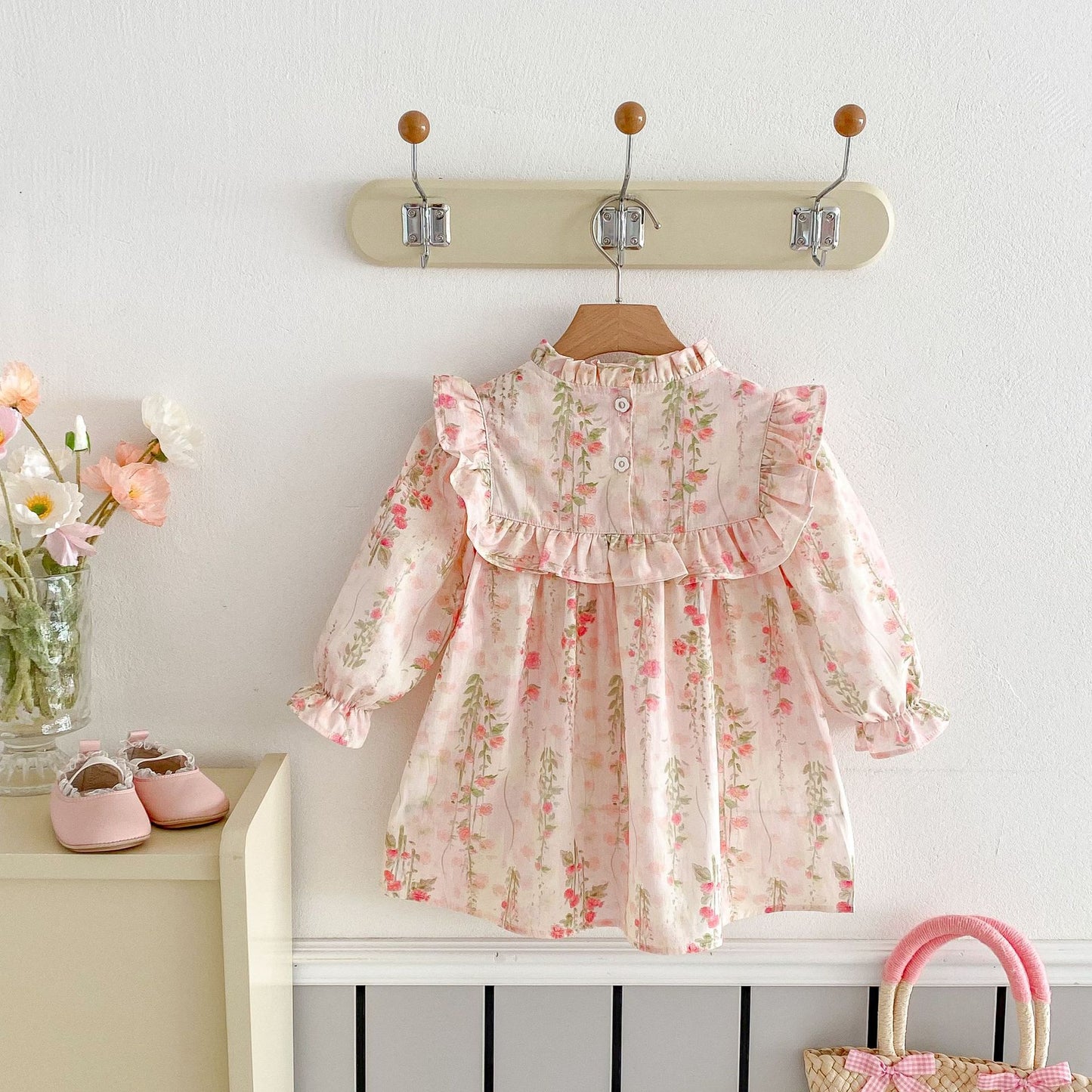Spring Tree Lacework Long Sleeve Flower Princess Floral Children's Dress