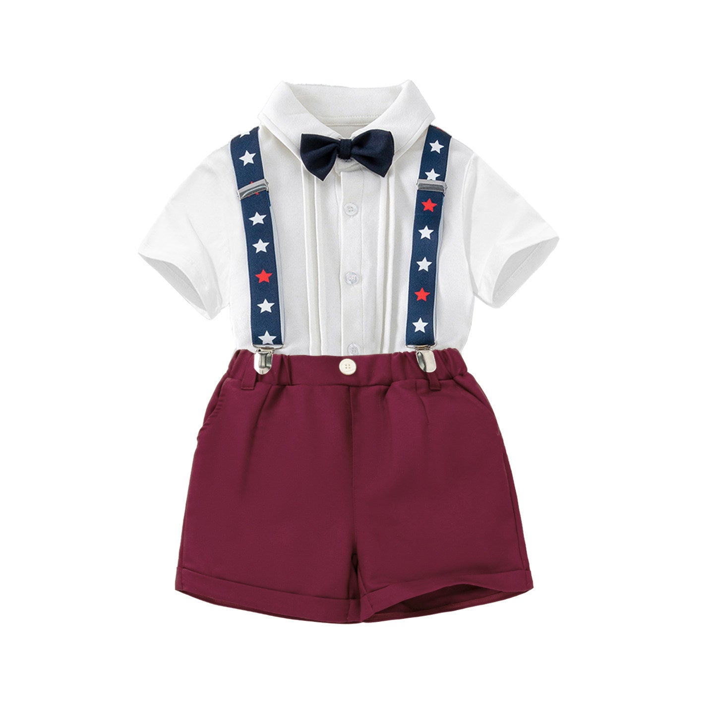 Children's Summer Overalls Short-sleeved Two-piece Set First Birthday Dress Children's Suit