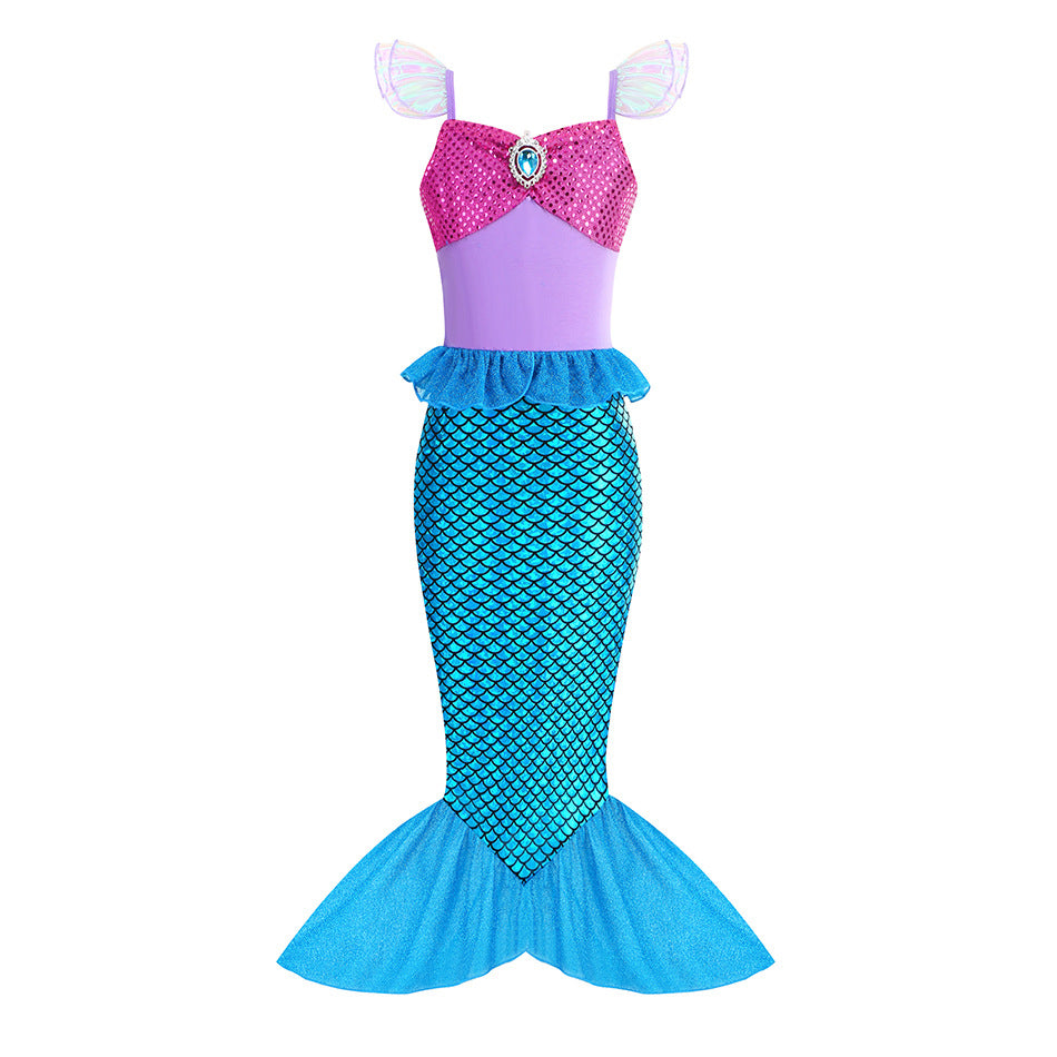 Children's Halloween Clothing Mermaid Princess Collection Fishtail Children's Dress