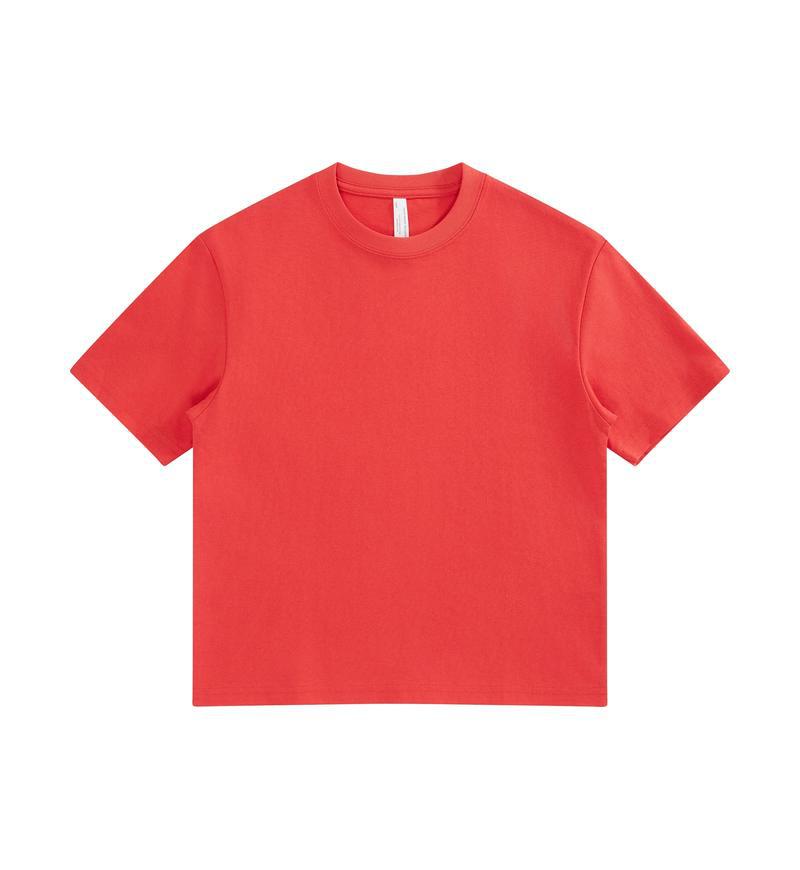 Children's Cotton Loose Shoulder Short-sleeved Solid Color Heavy Clothing Fashion Sports Children's T-shirt