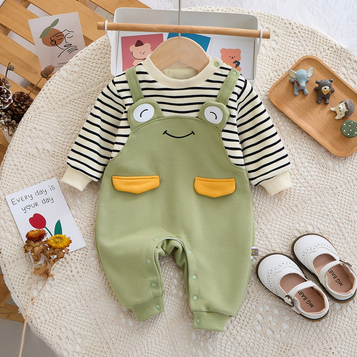 Women's & Men's Jumpsuit Born Cute Striped Fake Two Pieces Going Jumpsuit, Climbing Suit